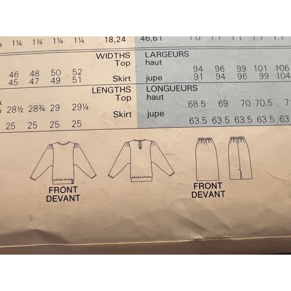 Butterick pattern 5808 top puff sleeve straight skirt size 6 8 10 12 - Picture 7 of 7